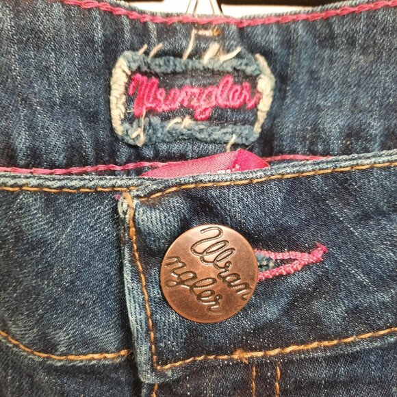 Y2K Deadstock Wrangler Mae Low Rise Razzle Dazzle Jeans Rhinestone Studded Cross - Picture 10 of 11